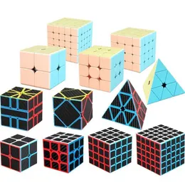 Sihirli Küpler Moyu Meilong 3x3x3 4x4x4 Profesyonel Magic Cube Karbon Fiber Sticker Hız Küp Kare Bulmacası Çocuklar İçin Eğitim Oyuncakları T240422