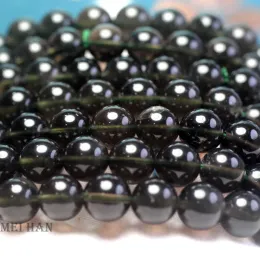Beads Meihan Wholesale AA Natural Cintamani Stone Meteorite Smooth Round Gem Beads For Jewelry Making Design Gift