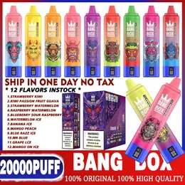 Bang box 20000 puff Disposable E Cigarettes 1.0ohm Mesh Coil 35ml Pod Battery Rechargeable Electronic Cigs Puff 20K 0% 2% 3% 5% Vape Pen Kit 18000 15000 10000 puff