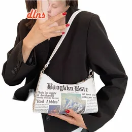 Yogodlns Fi Zeitungstasche für Frauen Lustige Achselhöhlenbeutel Peralität Unterarm Beutel Buchstasche Handtasche und Geldbörse D34Y#
