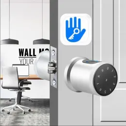 Kontroll Smart Bluetooth Knob Lock FingerPrint Electronic Deadbolt Lock med nycklar Touch Keypad Intelligent Lock Con Ttlock App Control