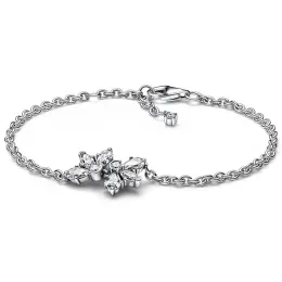 Strands Authentic 925 Sterling Sterling Sterling Timeless Sparkling Herbarium Cluster Chain Bracciale Bracciale Bracciale Fild Charm Gioielli di moda fai da te
