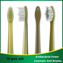 Cabeças 10pcs para Roaman T10/T10S/T3/T5 Cabeça de substituição da escova de dentes adequada para a cabeça da escova limpa de precisão verde de abacate