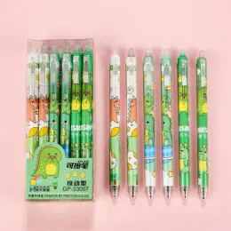 Pens 36 pcs/lot Cartoon Dinosaur Erasable Press Gel Pen Cute 0.5mm Neutral Pens Stationery Gift Office School Supply wholesale