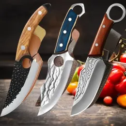 Tillbehör Handgjorda BBQ Knivar Butcher Knife 5Cr15Mov Meat Cleaver Camping Fiske Outdoor Hunt Knife Sharp Bening Kök Kock Kniv