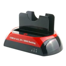 스테이션 USB3.0 고속 더블 도크 HDD 도킹 스테이션 2.5 인치 3.5 인치 SATA IDE HUB 외부 스토리지 인클로저 박스 미국 유형 드롭 스쉽