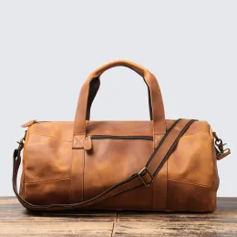 Briefcases Cowhide Leather Duffle Weekender Bags Carry On Messenger Bag Men's Vintage Duffel Travel Bag Gym Sport Tote Bags Leathfocus