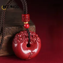 مقاطع الطبيعية cinnabar pixiu السلام مشبك قلادة الذكور والإناث pixiu الأزواج قلادة الزخارف الأزواج مطابقة الهدايا العطلة