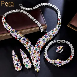 Collane Pera Magnifiche 4pcs multicolore CZ