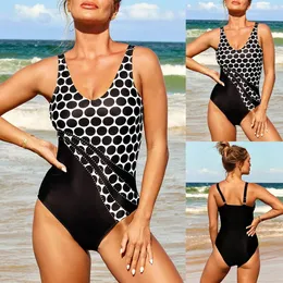 Comfortable Summer Womens Honeycomb Plaid Print Sexy and Fashionable Vacation Beach Swimsuit S5XL 240411