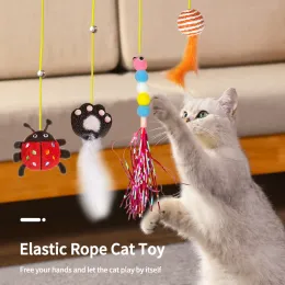 Zabawki interaktywna symulacja kota Zabawna huśtawka lepka dysk elastyczne wiszące drzwi dokuczanie kota lina