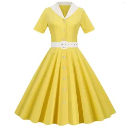 Vestidos casuais elegantes Vintage HEPBURN Vestido de festa Mulheres Summer Retro 50s 60s Swing Pin Up Rockabilly Robe Vestidos