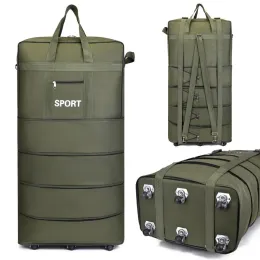 Bagaż nowy przenośny bagaż z kółkami 39 -calowy podróż do walizki Air Worrier Unisex Rozszerzalne składane torby z walizki Oxford