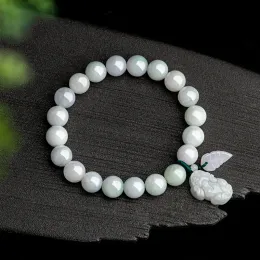 Strands Natural Myanmar Ein Jadeitpixiu wurde reich über Nacht Handschnur Ice Seed Jade Perlen Armband Frauenschmuck Großhandel Großhandel