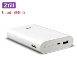 Os roteadores usavam o roteador WiFi 4G ZMI MF855 4G WiFi Multiuser Hotspot Compartilhamento de 5000mAh Power Bank Recurso