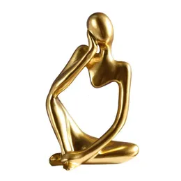 Мини -символ объектов творческая декоративная статуя мыслитель абстрактный смола скульптура украшения для настольной мебели домашний декор