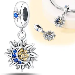Silver Colour Star and Moon Pendant Fit a Charms Silver Colour Original Bracelet for Jewelry Making 240408
