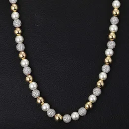 Selling Jewelry Mothers Day 925 Silver Graceful 18k Gold Necklaces Beads Shinny Moissanite Inlaid Women Necklace