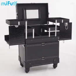 Koffer Mifuny große Kapazität Professionelle Trolley -Make -up -Koffer Multi -Layer -Funktion tragbarer Schönheitsnagel Stickerei Tool Aufbewahrungsbox