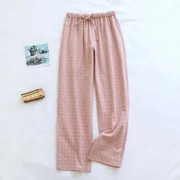 Женские брюки в стиле плед для женщин дома пижама розовые брюки сон днище носить дно жены Pantalon