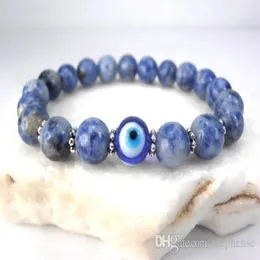 SN0577 Jasper Evil Eye bracelet Good luck Eye Charm bracelet Blue and white stone bracelet For Mens211k