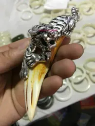 Collane che vendono cinghiali cinesi antichi cinesi dente maiale selvatico argento protezione collana protettiva collana talismano