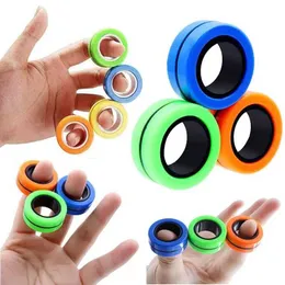 Dekompressionsleksak rolig fidget spinnare magnet ring uppkoppla leksak anti stress figet leksaker hotwhells stress reliever leksaker magiska ring dekomprimering leksaker t240422