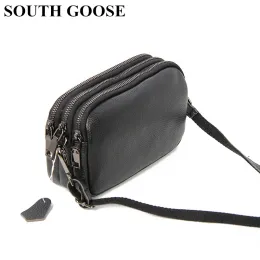 Väskor South Goose äkta läderkvinnor axelväskor Stylish Dams Small Crossbody Väskor Treelayer dragkedja Messenger väskor Kopplingsväska