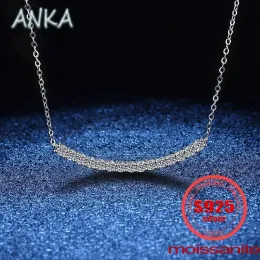 Necklaces ANKA NEW S925 silver collarbone chain smiley moissanite necklace fashion simple women's necklace