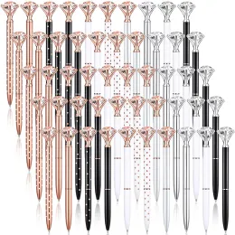 Stifte 50pcs Diamond Stifte Hochzeit Kristall Metallgallpunkt Pens Metall Fancy Pens Ball Point Offe Bridal Duschschreiber Braut Geschenke