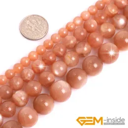 Perle in pietra naturale in pietra di grado arancione ghiottiere da sole arancione rotonde perle sciolte per gioielli che producono gioielli fai -da -te che producono perline 612 mm