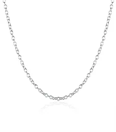 925 Necklace Chain Silver Chain Fashion Jewelry Sterling Silver EP Link Chain 1mm Rolo 16 24 pollici1581864