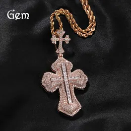 Instagram Wind Cross Hip Hop Men's and Women's Trendy Copper Set Zircon Versatile Couple Necklace