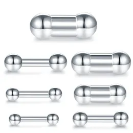 1PC Stainless Steel Labret Piercing Cartilage Tragus Earring 12G 0G Straight Barbell Internal Threaded Tongue Ring Body Jewelry 240409