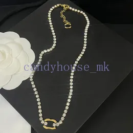 New Styles Letter Pendant Designer Necklace Brand Jewelry Luxury Necklaces Fashion Womens Crystal Pearl Trendy Personality Clavicle Chain Wedding Gift