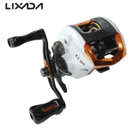 Akcesoria lixada rybołówstwa Baitcasting Compact Baitcaster Fishing Reel super gładki z 27,6 funtami z włókna węglowego przeciąganie 12+1 łożyska piłkarskie