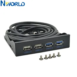 Hubs nworld 4 Ports USB 2.0 USB 3.0 Front Panel Hub USB3.0 Сплиттер Внутренний комбинированный крон