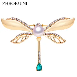 Gioielli Zhboruini 2019 Spettatura naturale perla retrò Dragonfly Pearl Bread -Fresh Water Pearl Jewelry for Women Birthday Gift Accessori