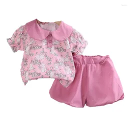 Set di abbigliamento Summer Baby Clothes Children Girls Fashion Cartoon T-shirt Shorts 2Pcs/Sets Casual Costume Casual Infant Kids Suit