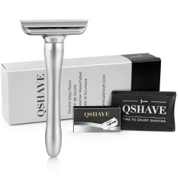 Лезвия Qshave Регулируемая безопасная бритва с магнитным покрытием 1 бритва 1 Защитный корпус 5 лезвий