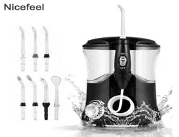 Nicefeel Oral Outrigator Water Pulse Flosser Dental Jet Teeth Cleaner Hydro Jet 600ml 수 탱크 및 7Nozzle Tooth Care 2205144393631