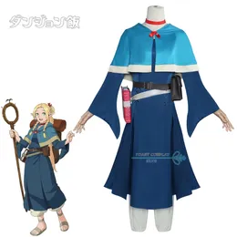 Anime Costumes Marcille Cosplay Anime Delicious in Dungeon Cosplay Come Marcille Donato Role Play Dress Bag Women Elven Mage Outfits Y240422