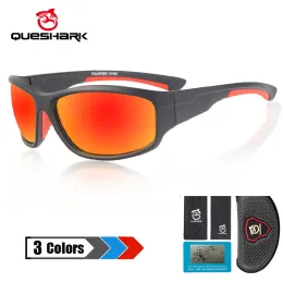 Sunglasses QUESHARK Men Women HD Polarized Ultralight Cycling Glasses UV400 AntiGlare Hiking Eyewear TR90 Frame Sport Bike Sunglasses