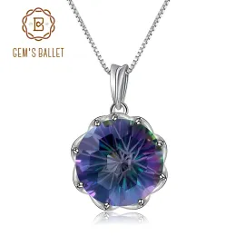 Kolyeler Gem's Ballet Classic 9.64Ct Doğal Gökkuşağı Mystic Quartz Taş Kolye Kolye Kadınlar İçin 925 Sterlling Gümüş Güzel Takı