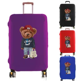 Accessories Luggage Cover Suitcase Protector Thicken Elasticity Dust Cover Antishopper Bear Print Scratch Protective Set 1832 Inch Trolley