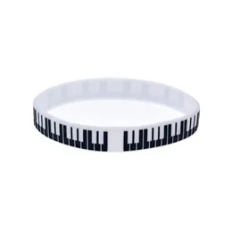 100pcs Piano Klucz silikonowy gumowa bransoletka świetna do użycia w dowolnym prezencie dla fanów muzyki310z