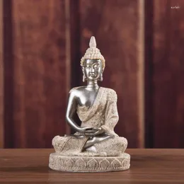 Figurine decorative arenaria seduta Buddha resina zen scultura creativa in vaso micro-paesa