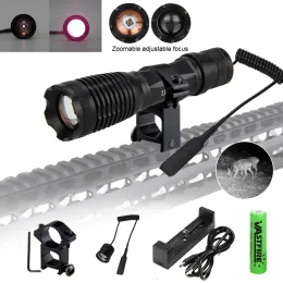 Rozpadki 940nm IR Werred LED LED Zoom Latkarz Nocny wizja polowanie na polowanie na Pochodnię+18650+CH+Mocowanie