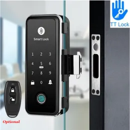 Kontroll ttlock wifi smart lås för glidande glasdörr swing gate rf trådlös fjärrkontroll trä elektronisk dörr lås bluetoothlock