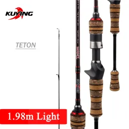 Tillbehör Kuying Teton L Light 1,98m 6'6 "Mjuk gjutning Spinning Lure Fishing Rod Pole Cane Col Medium Fast Action Trout 210g Fuji